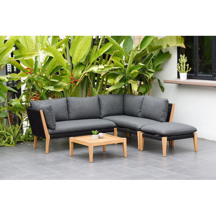 AllModern Habitat 5 Person Outdoor Seating Group with Cushions